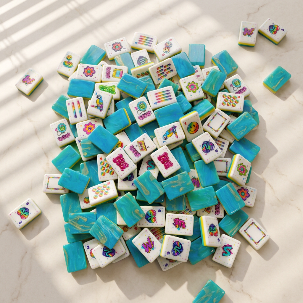 90s Vintage Mahjong Tiles Set 160pcs