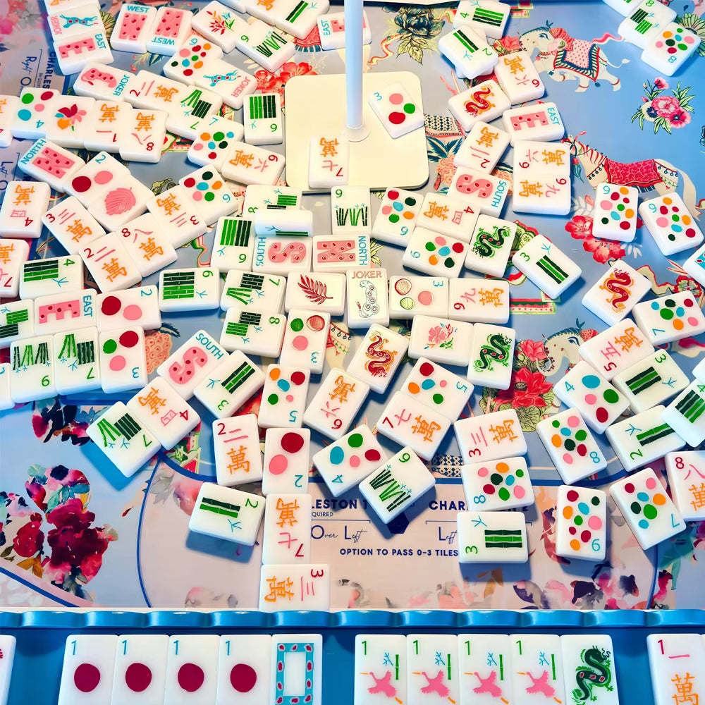 White Safari Mahjong Tiles Set 160pcs