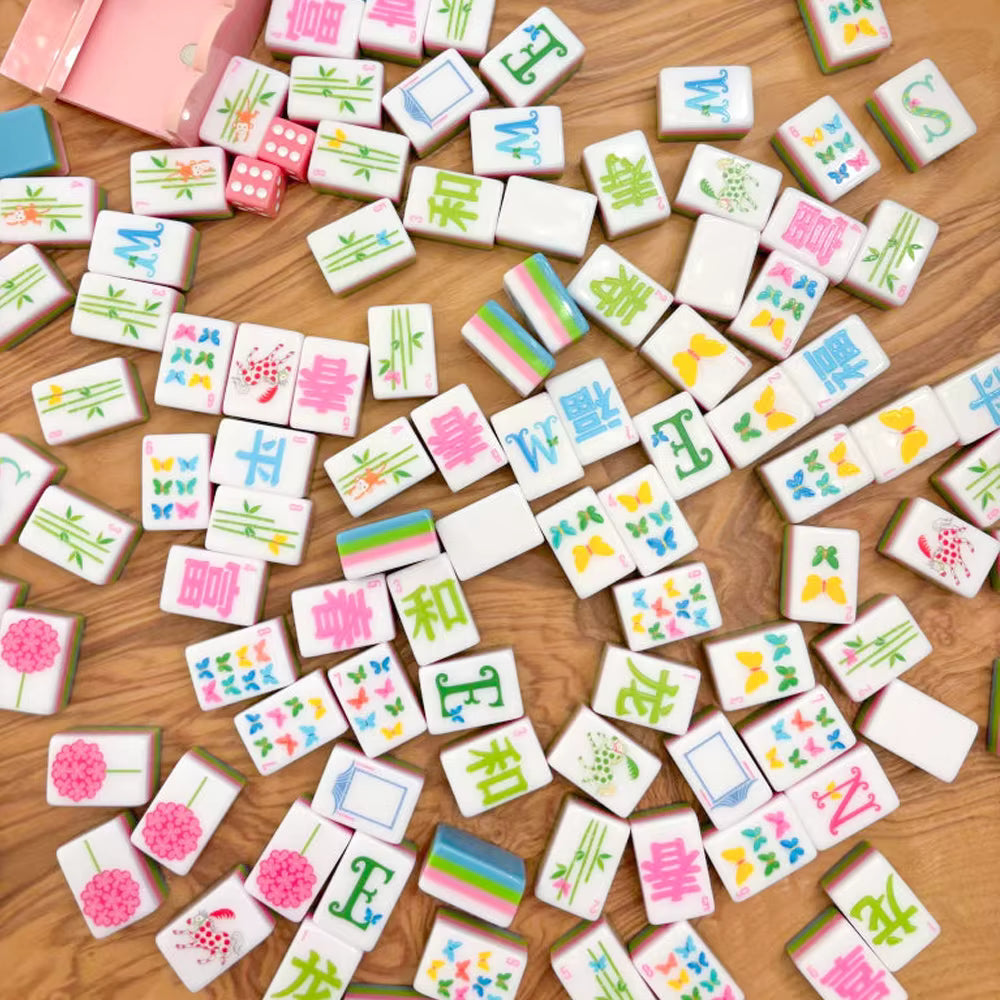 Vibrant Pastel Mahjong Tiles Set 160pcs