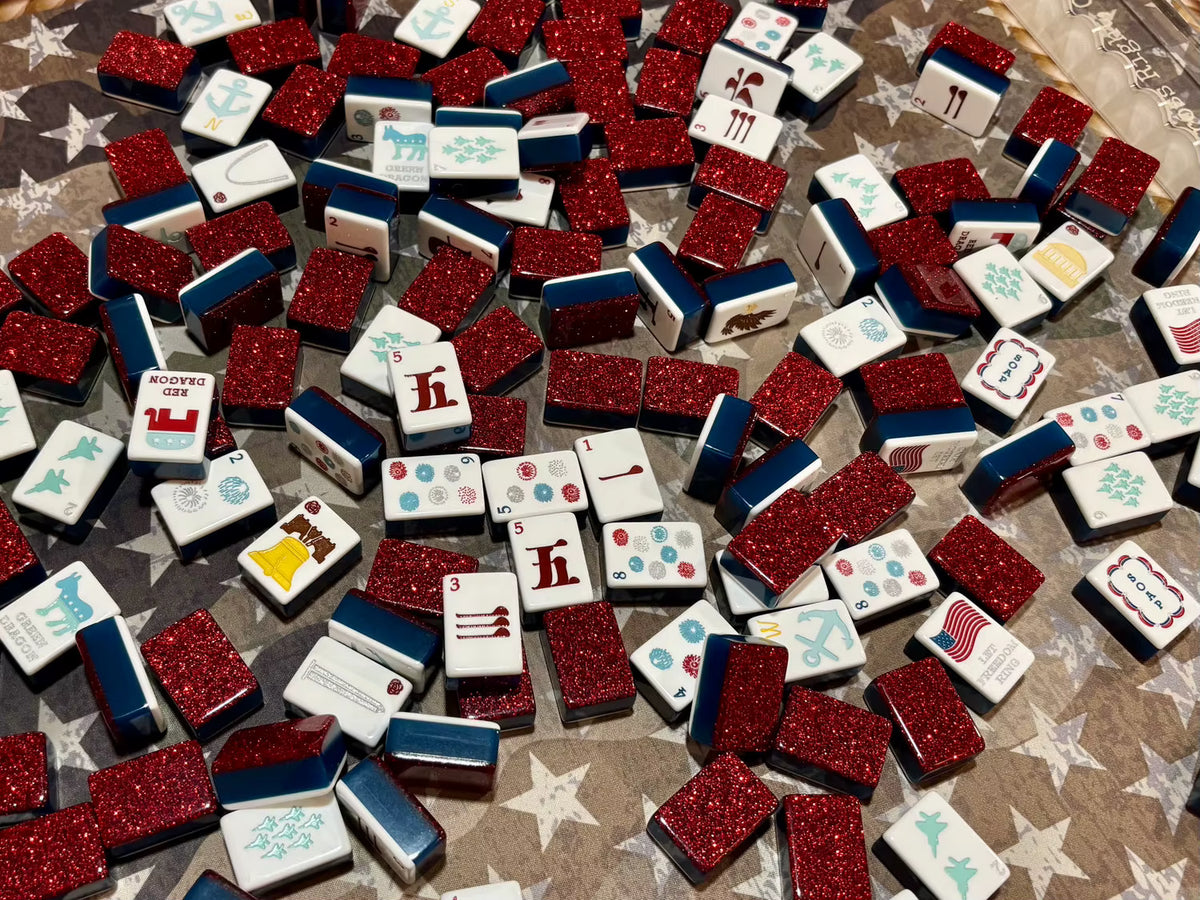 American Red Mahjong Tiles Set 160pcs