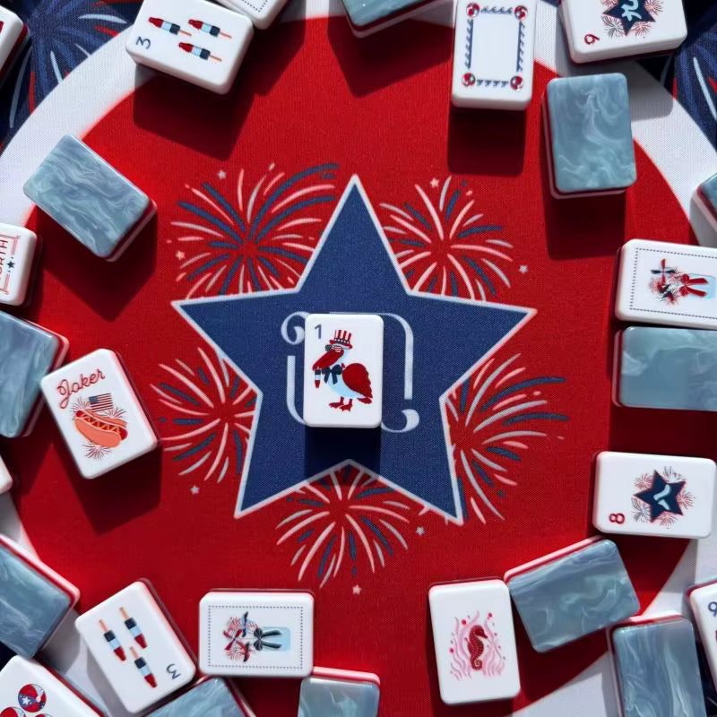 Patriot Mahjong Tiles and Mat Set