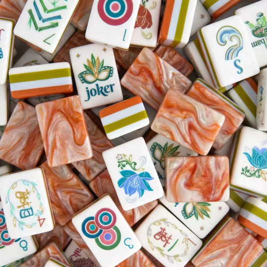 Red Marble Mahjong Tiles Set 160pcs