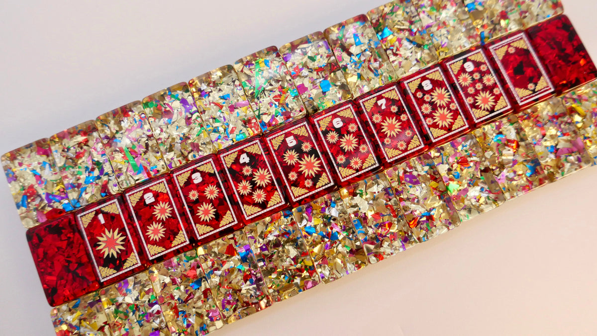 Red Confetti Mahjong Tiles Set 160pcs