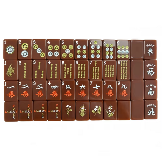 Burgundy Brown USA Mahjong Tiles Set 160pcs