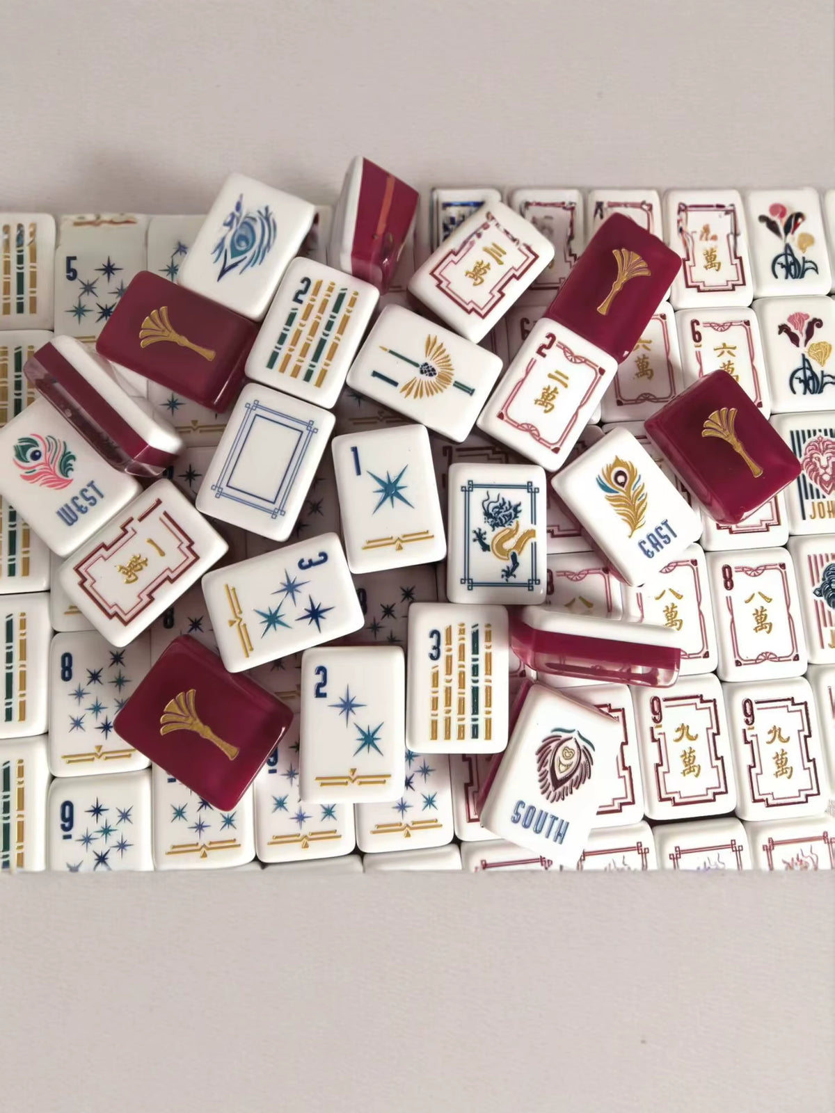 Red Lagoon Mahjong Tiles Set 160pcs
