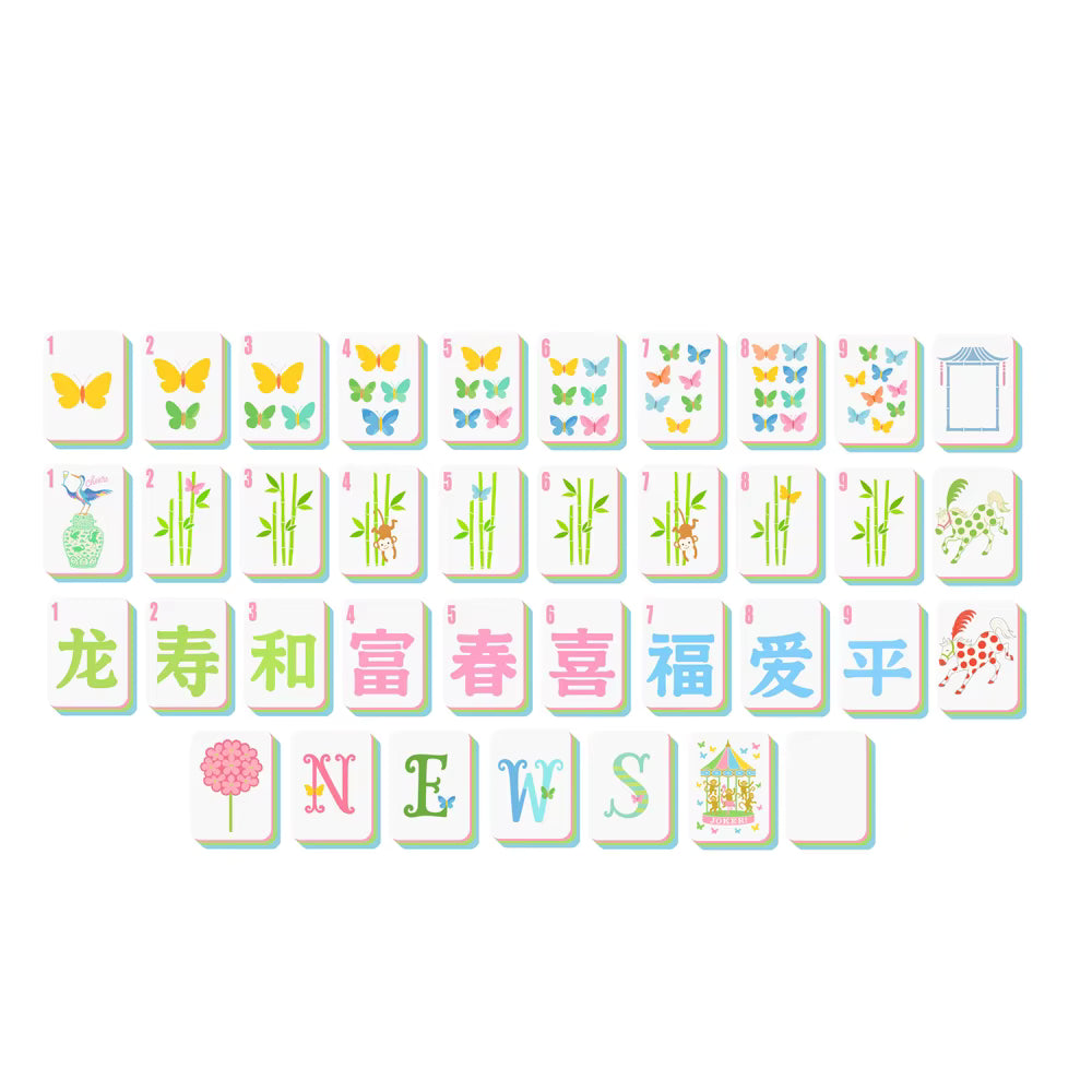 Vibrant Pastel Mahjong Tiles Set 160pcs