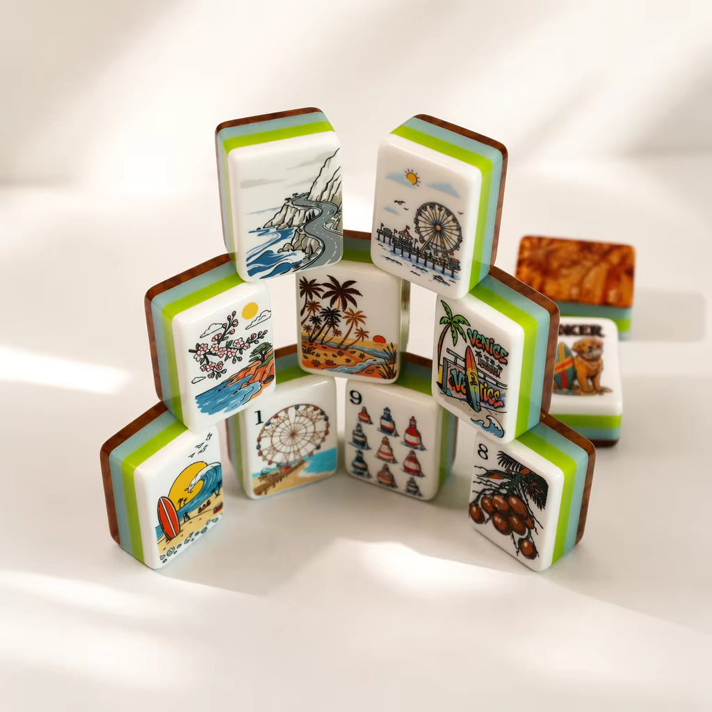 West Coast Surf in Mahjong Tiles and Mat Set
