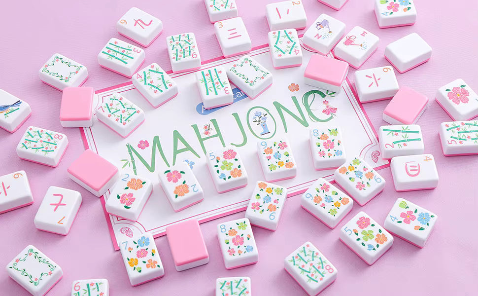 Feminine Pink Mahjong Tiles Set 160pcs