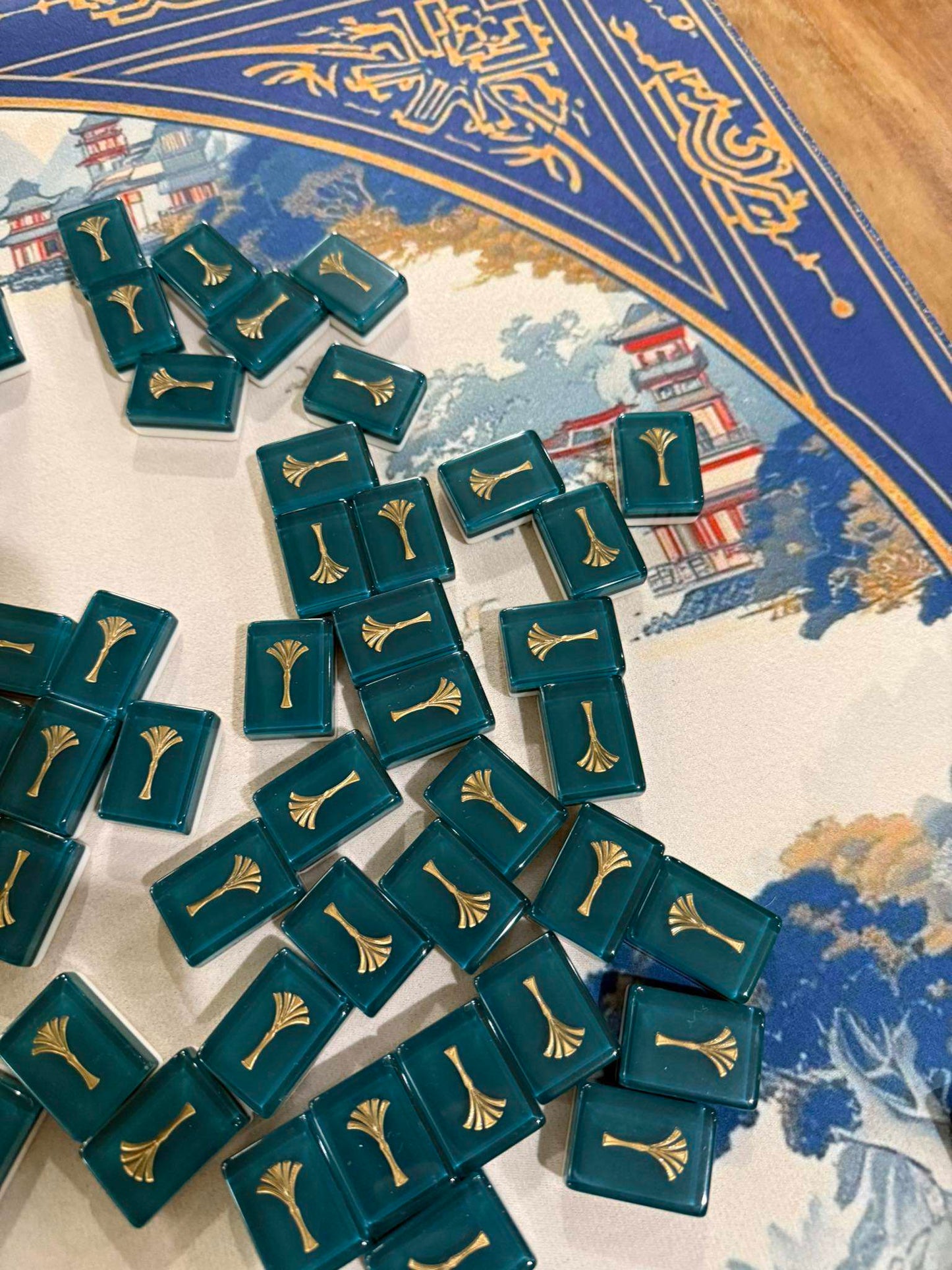 Green Oriental Mahjong Tiles Set 160pcs