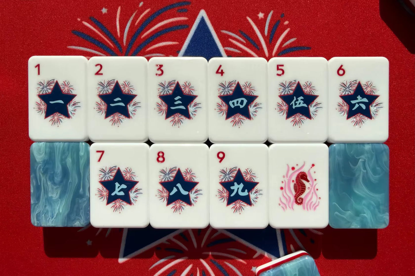 Patriot Mahjong Tiles and Mat Set