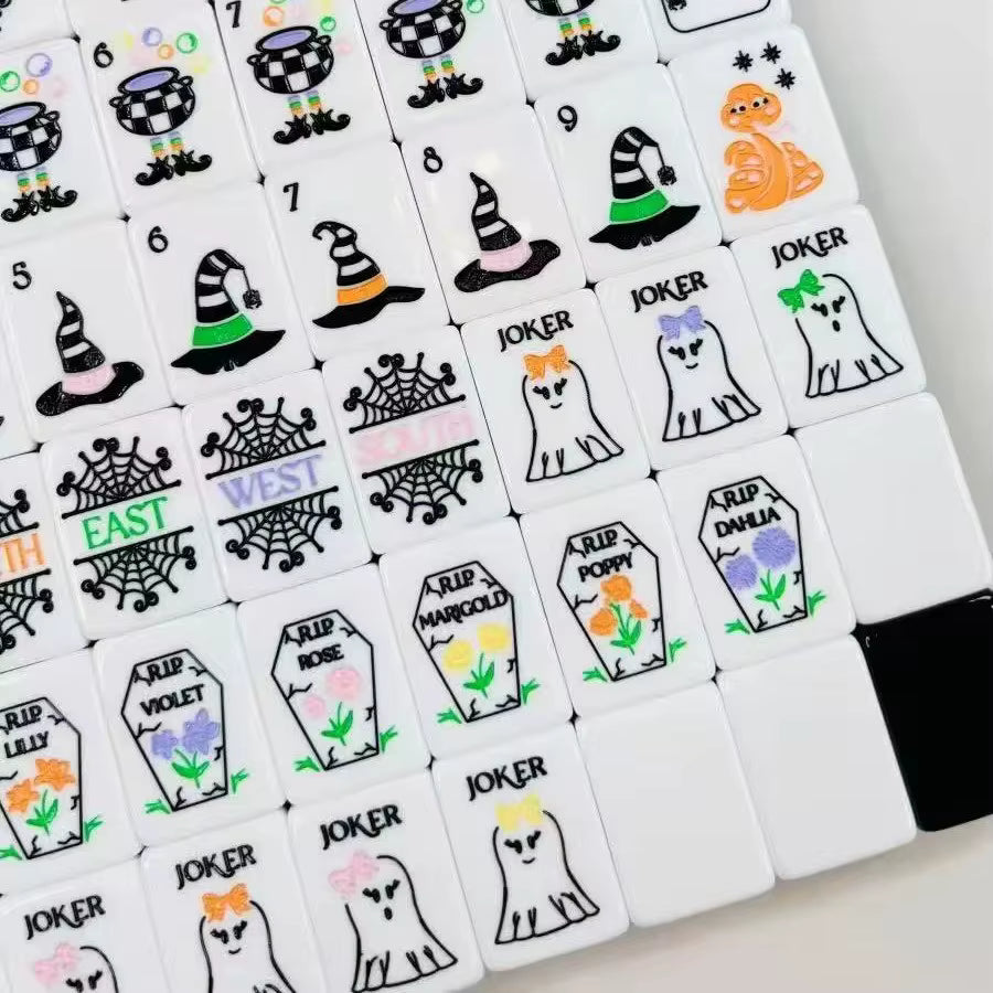 Spooky Halloween Mahjong Tiles Set 160pcs