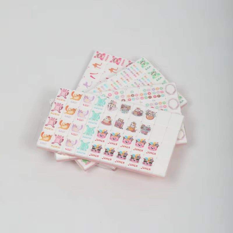 Cute Pink Jelly Mahjong Tiles Set 160pcs