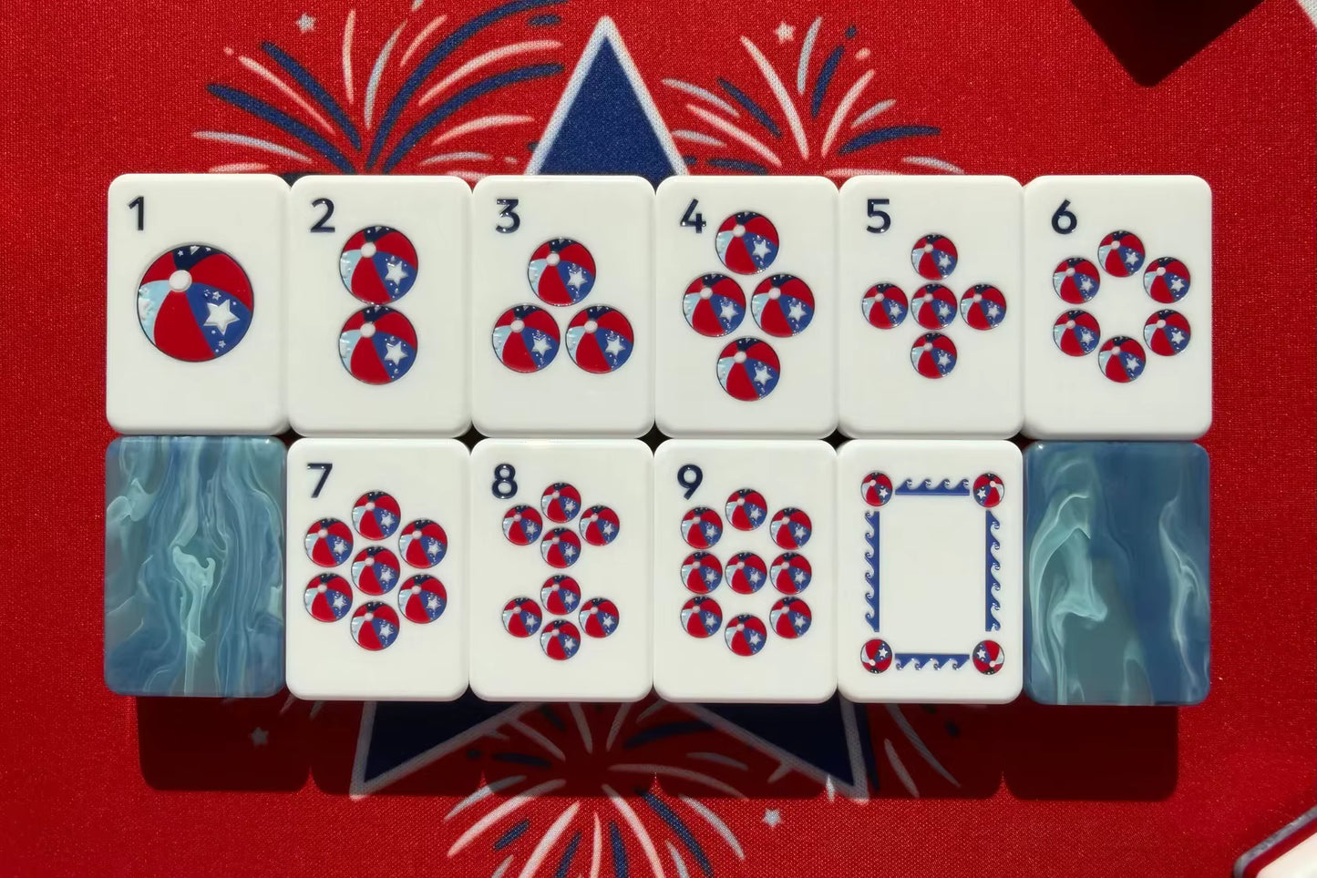 Patriot Mahjong Tiles and Mat Set