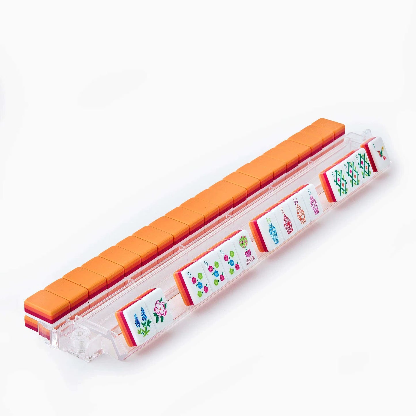 Vibrant Orange Mahjong Tiles Set 160pcs