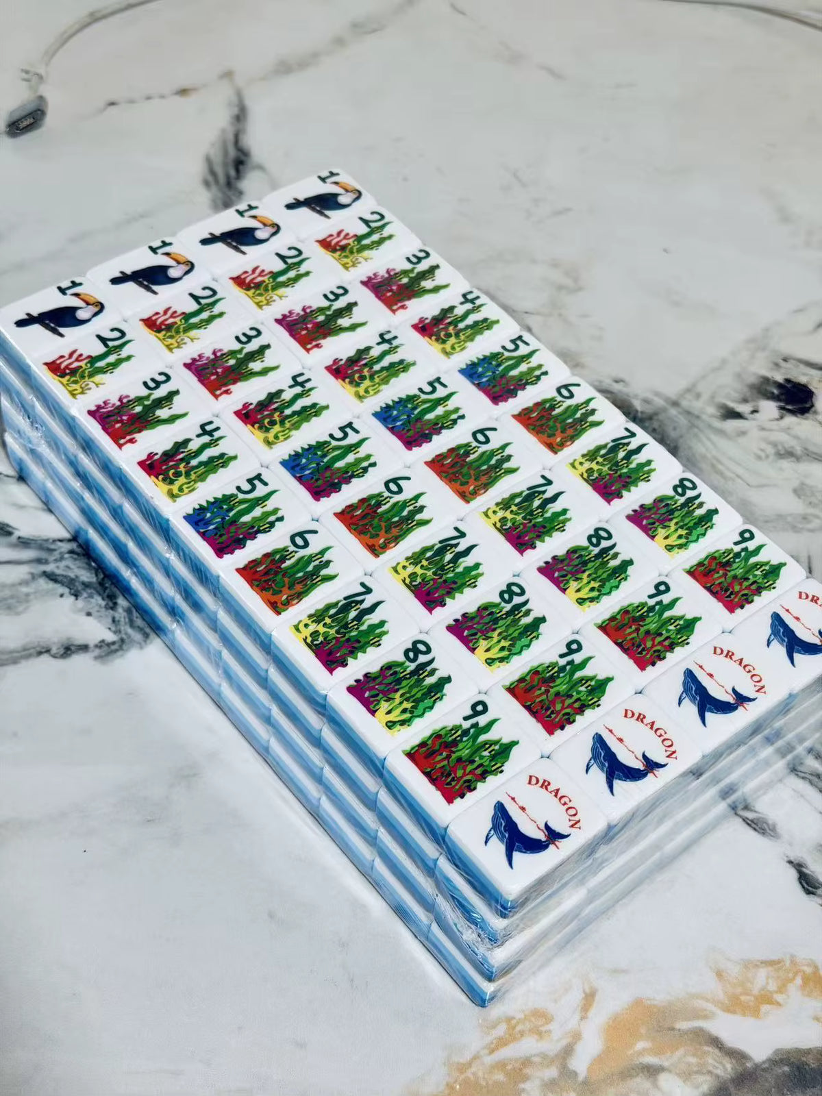 Sapphire Ocean Mahjong Tiles Set 160pcs