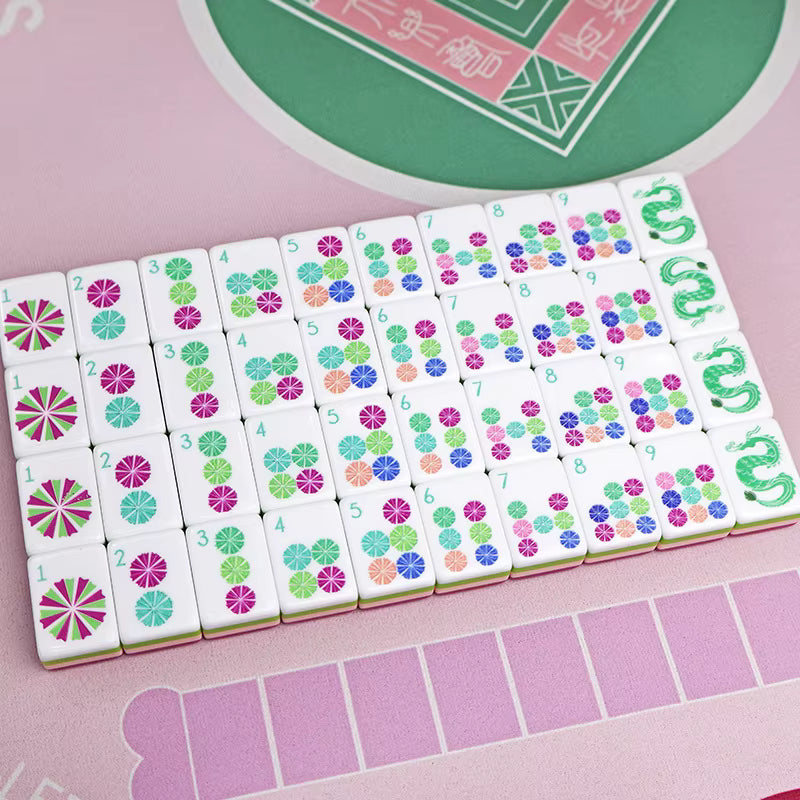 Hot Pink Mahjong Tiles Set 160pcs