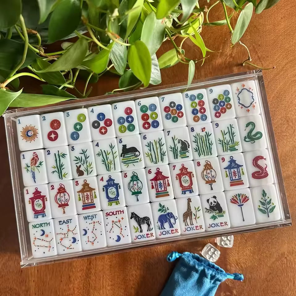 Africa Zoo Mahjong Tiles Set 160pcs