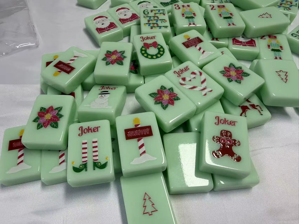 Christmas Mint Mahjong Tiles Set 160pcs