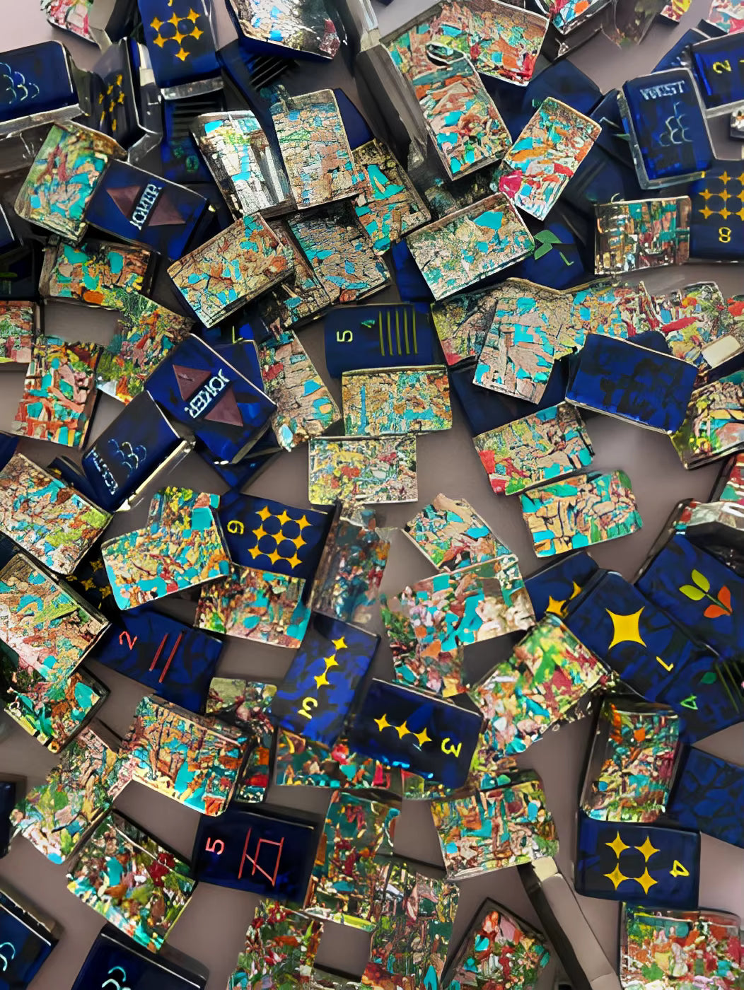 Rainbow Confetti Mahjong Tiles Set 160pcs