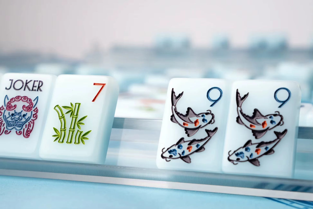 Blue Jade Mahjong Tiles Set 160pcs