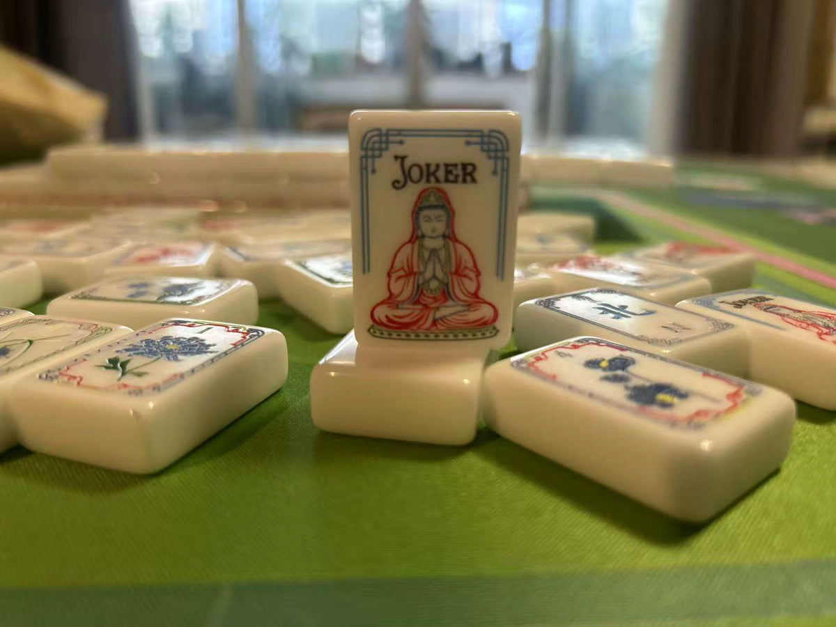 Chinese Lotus Mahjong Tiles Set 160pcs