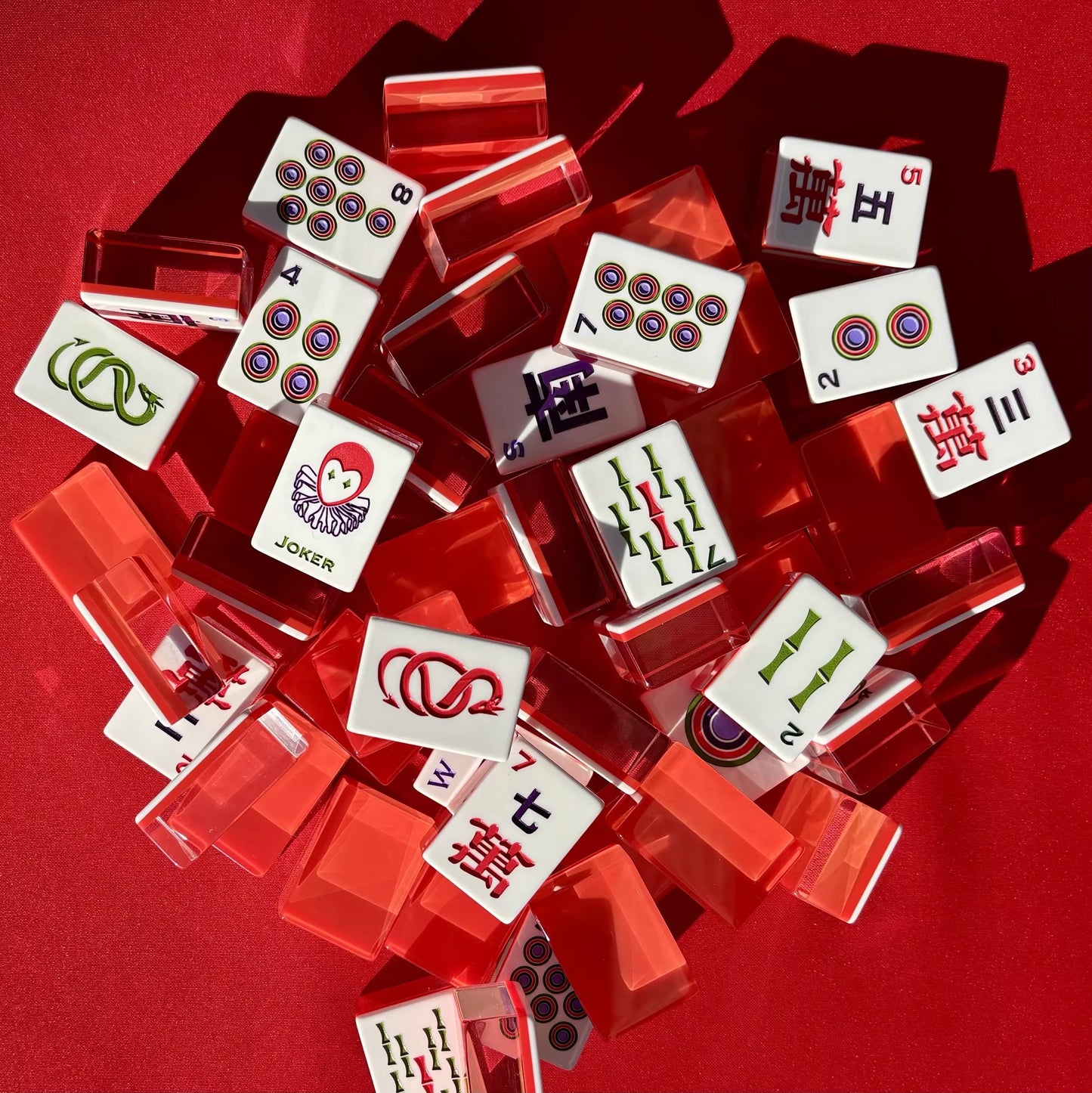 Lucky Red Mahjong Tiles Set 160pcs
