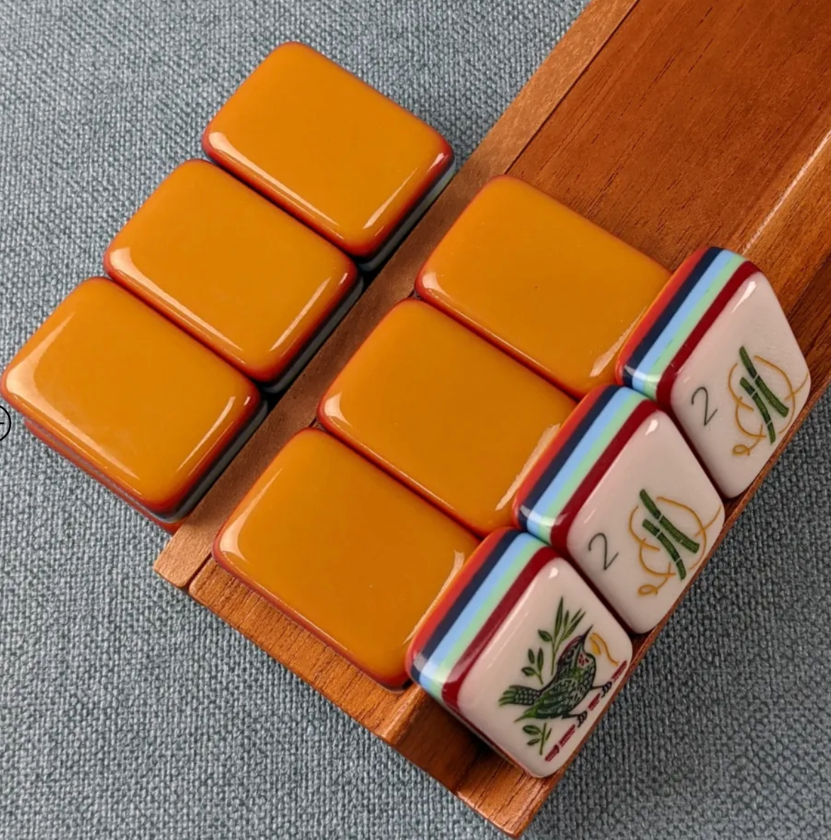 Dark Orange Mahjong Tiles Set 160pcs