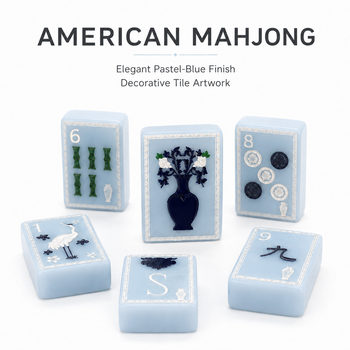Blue Vase Mahjong Tiles Set 160pcs