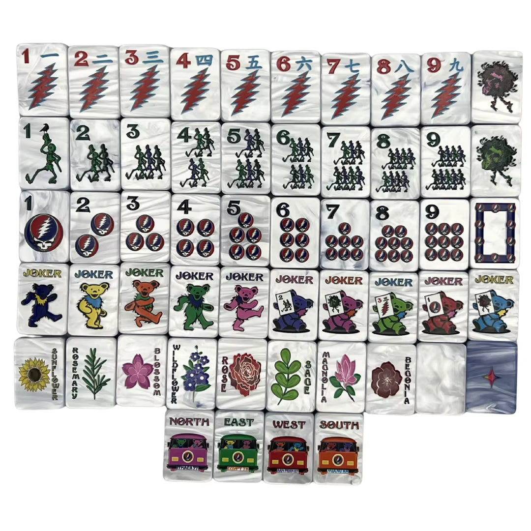 Purple Pearl Bear Mahjong Tiles Set 160pcs