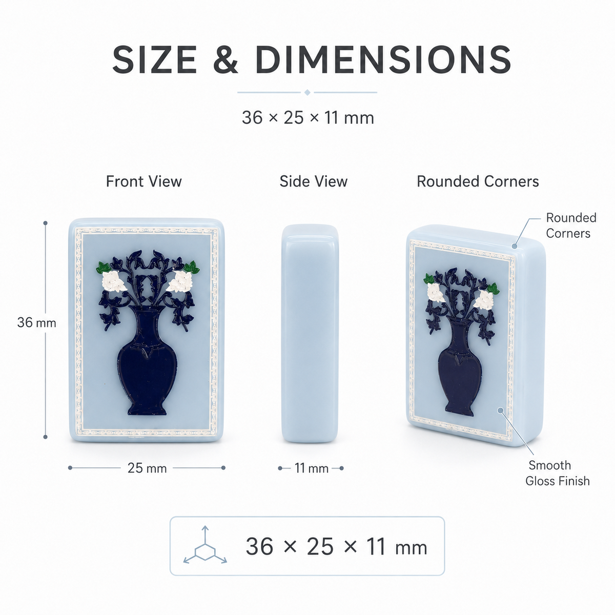 Blue Vase Mahjong Tiles Set 160pcs