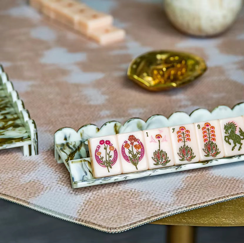 Pink Cowgirl Mahjong Tiles Set 160pcs