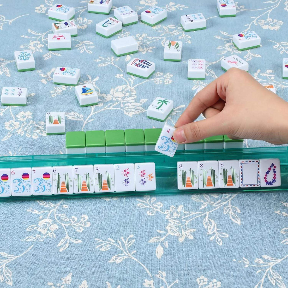 Ocean Green Mahjong Tiles Set 160pcs