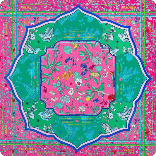 Hot Pink Flowers Mahjong Mat