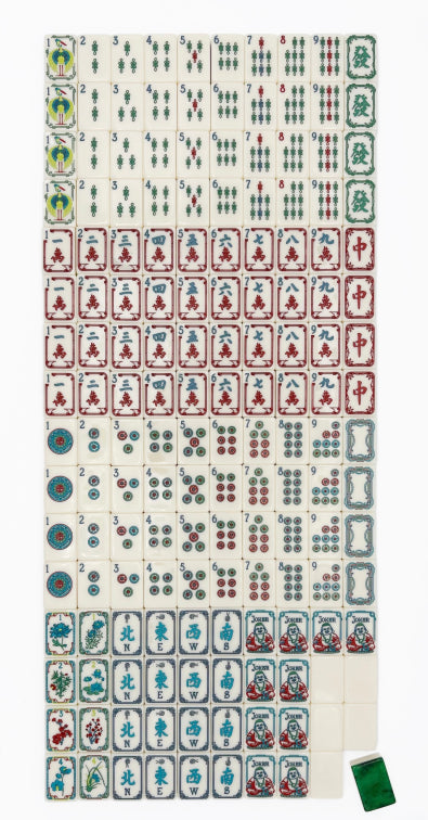 Green Lotus Mahjong Tiles Set 160pcs