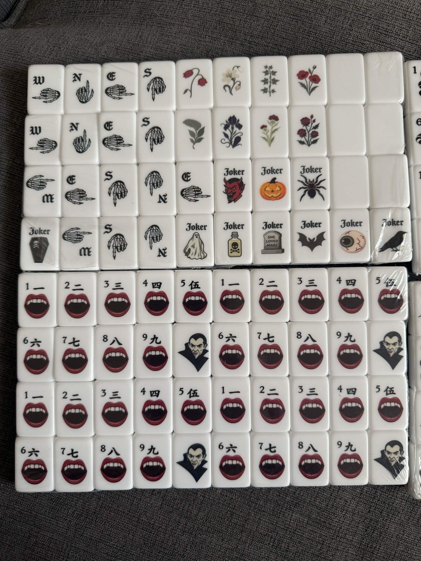Gothic Halloween Mahjong Tiles Set 160pcs