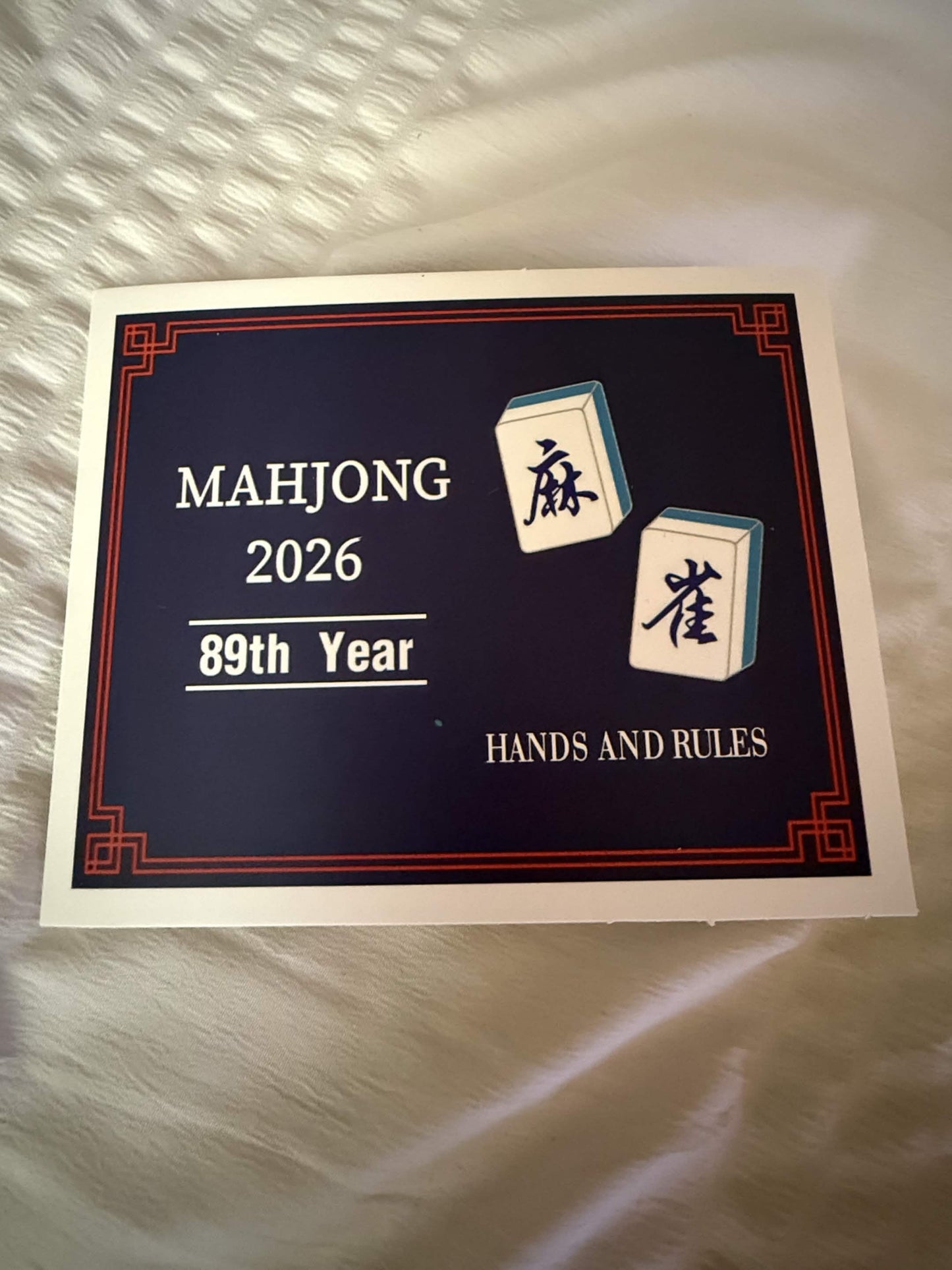 2026 Mahjong Cards | Set of 4 | Official Standard Hands and Rules