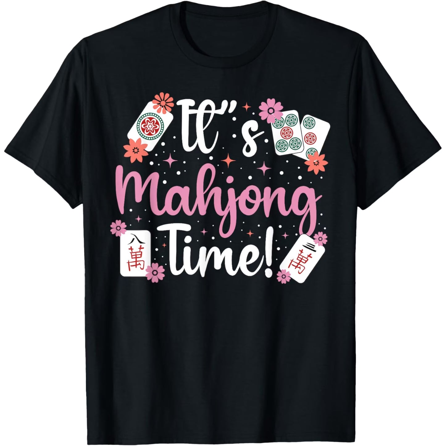 "It's Mahjong Time!" Black T-shirt