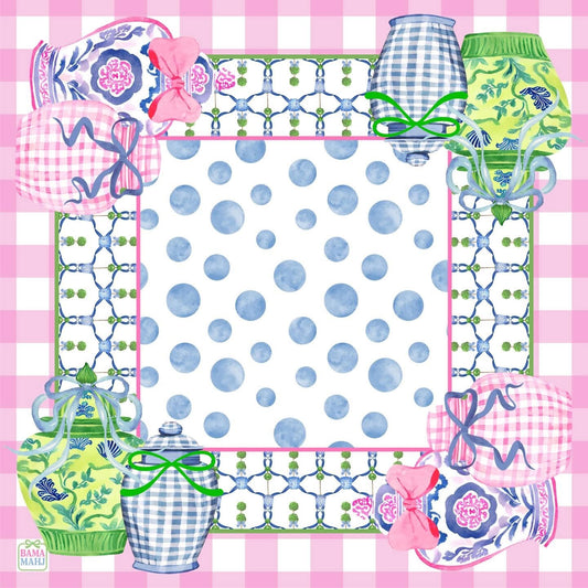 Polka Dots Vase Mahjong Mat