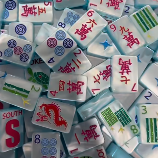 Pearl Blue Mahjong Tiles Set 160pcs