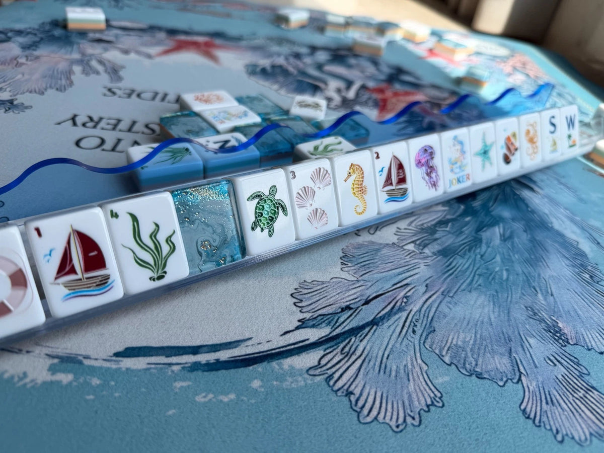 Deep Sea Ocean in Mahjong Tiles and Mat Set