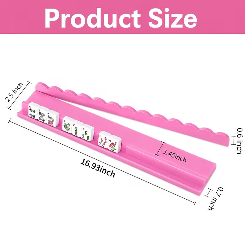 Solid Pink Mahjong Racks and Pushers Set - 4 pcs