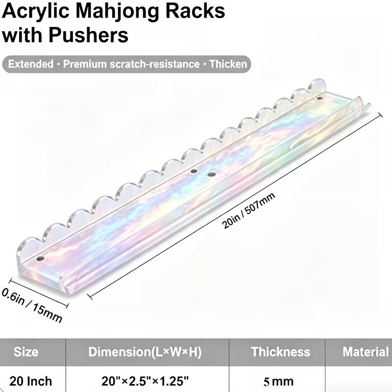 Iridescent Mahjong Racks and Pushers Set - 4 pcs