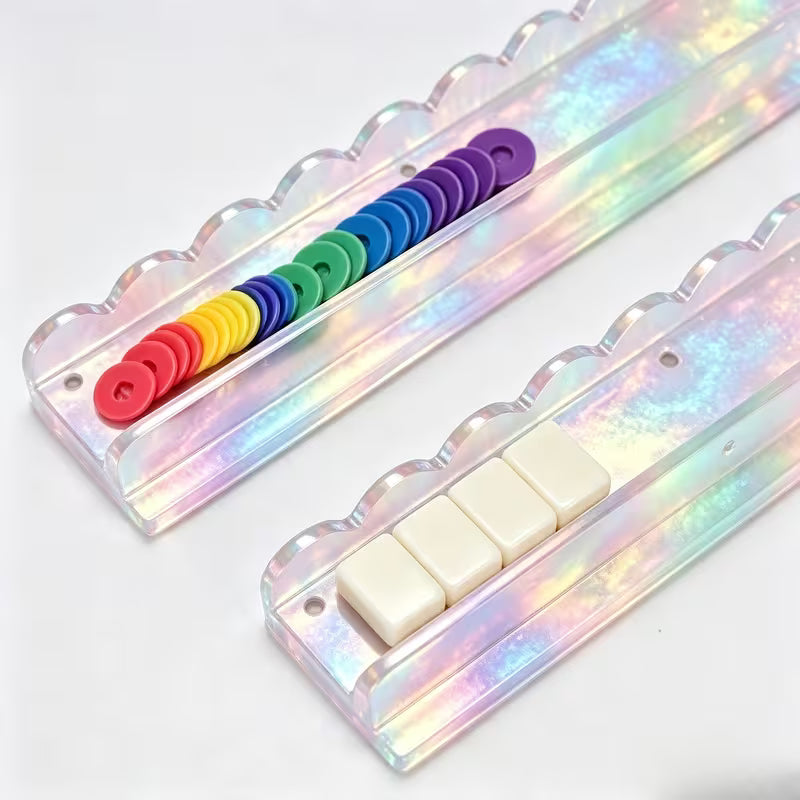 Iridescent Mahjong Racks and Pushers Set - 4 pcs