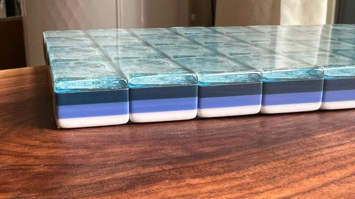 Deep Sea Ocean in Mahjong Tiles and Mat Set