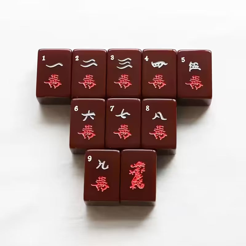 Burgundy Brown USA Mahjong Tiles Set 160pcs