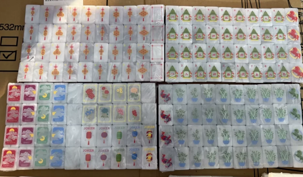 Red Fire Mahjong Tiles Set 160pcs