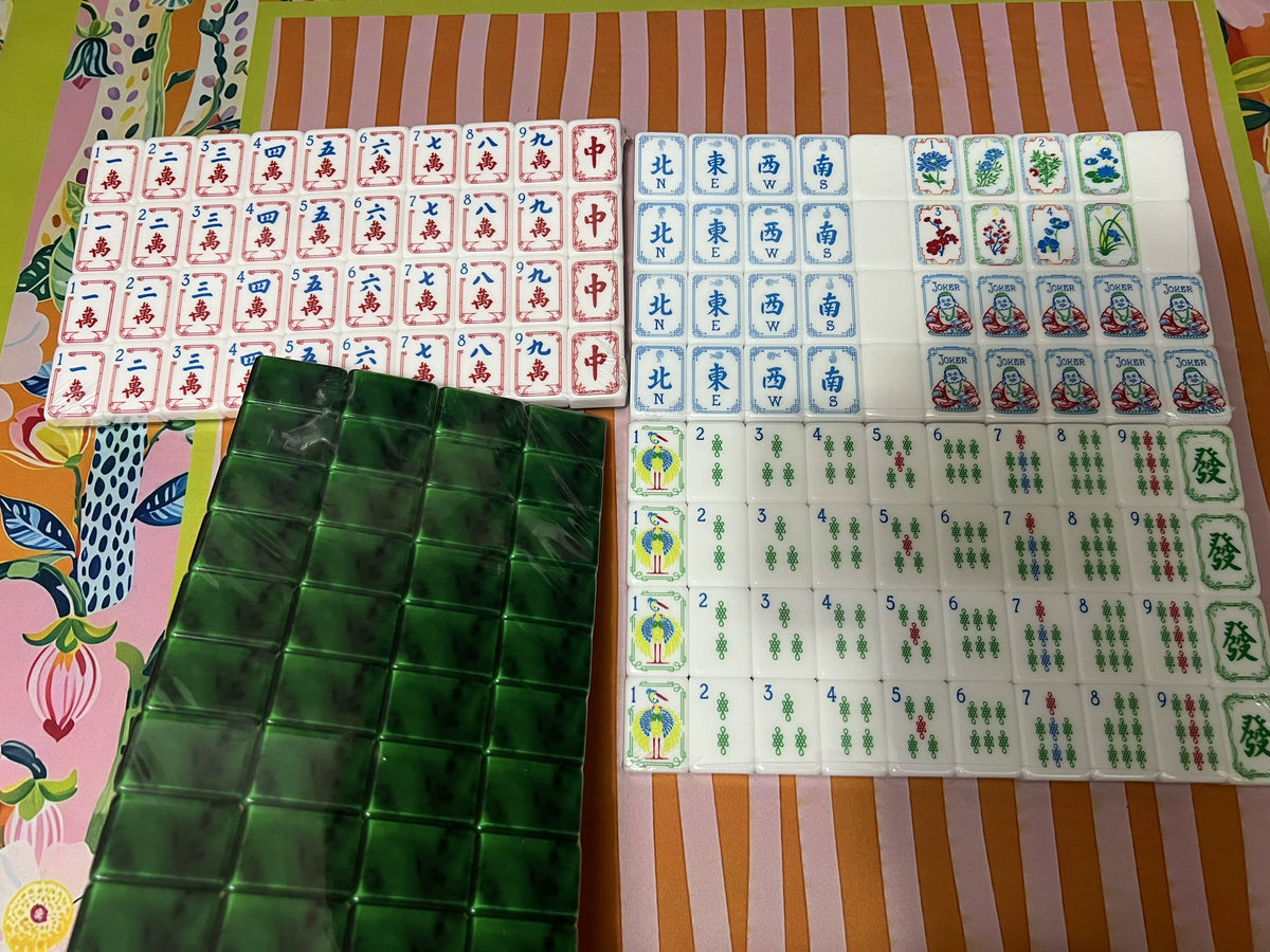 Green Lotus Mahjong Tiles Set 160pcs