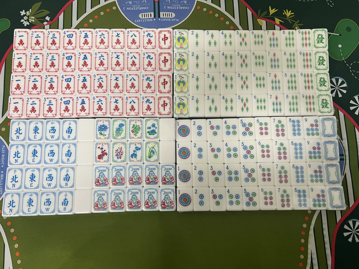 Green Lotus Mahjong Tiles Set 160pcs