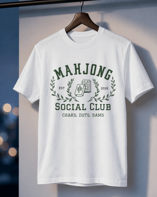 "Mahjong Social Club" Black T-shirt