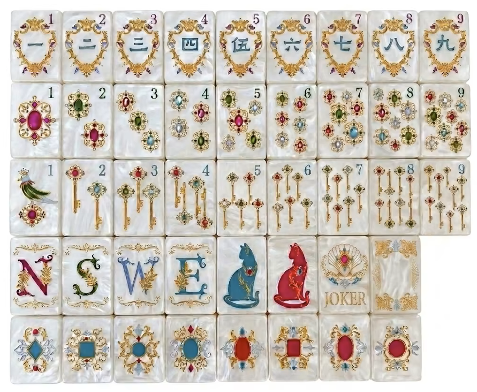 Jewel Pearl Mahjong Tiles Set 160pcs